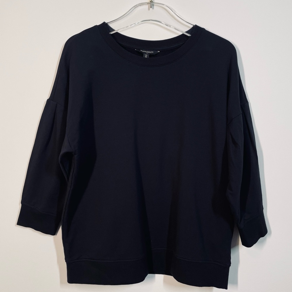 Banana Republic black 3/4 sleeve sweater size M